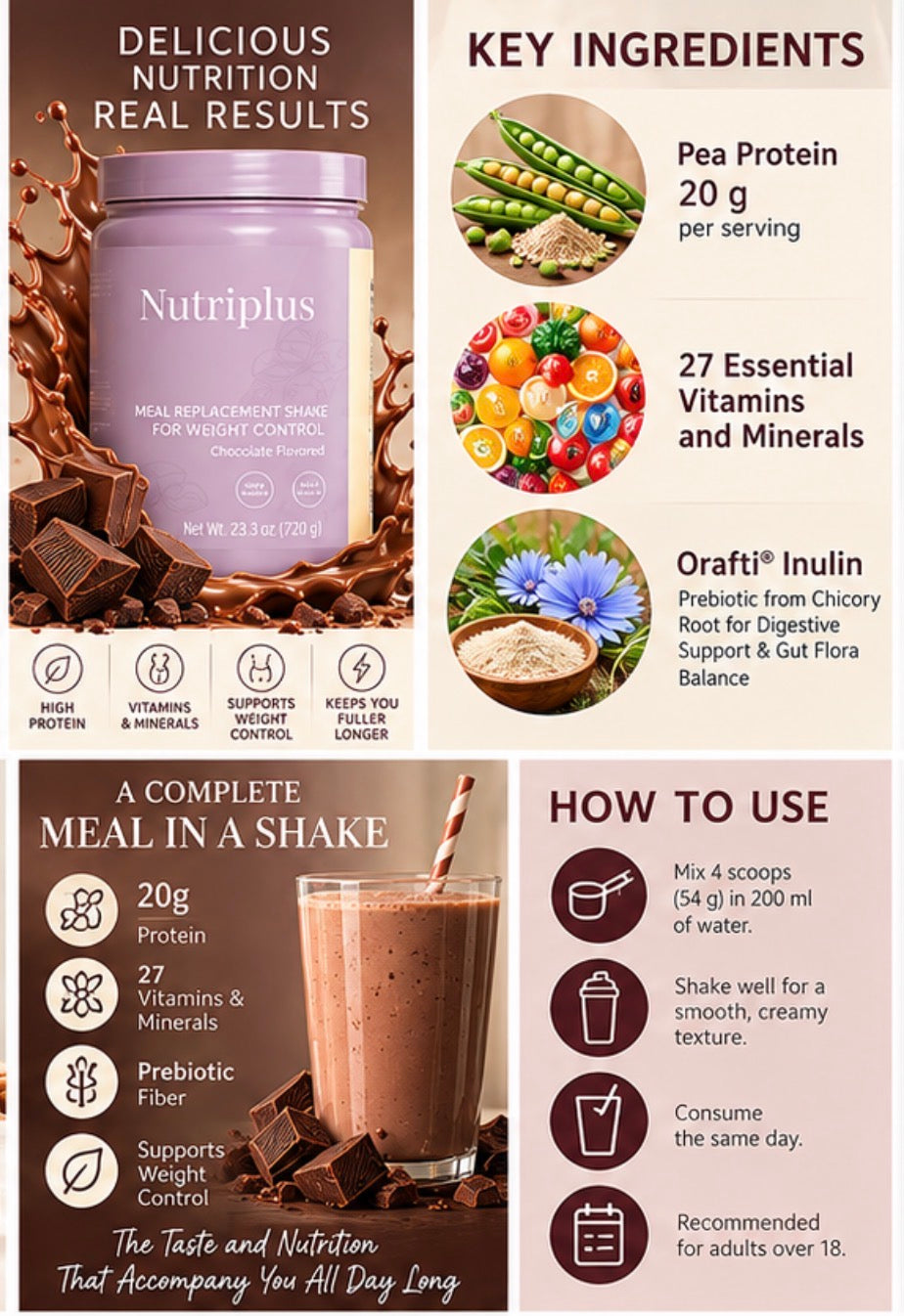 Nutriplus Meal Replacement Shake – Weight Management & Nutritional Support